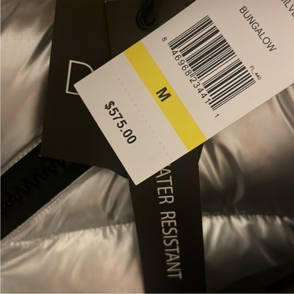 NWT SAM. SILVER BUNGALOW PUFFER JACKET W/ HOOD - Medium ($575 retail) - Picture 8 of 10